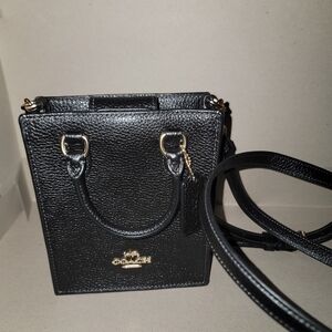 Coach Black Mini Bag with Gold Accents Ships same or next business day